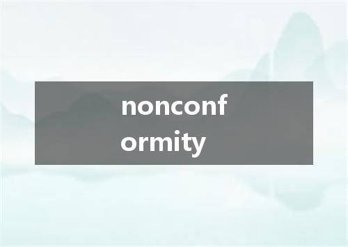 nonconformity是什么意思