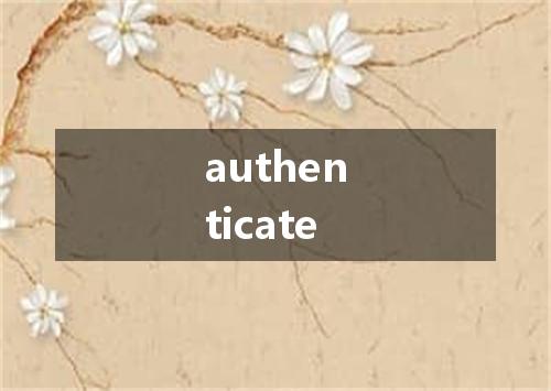 authenticate是什么意思