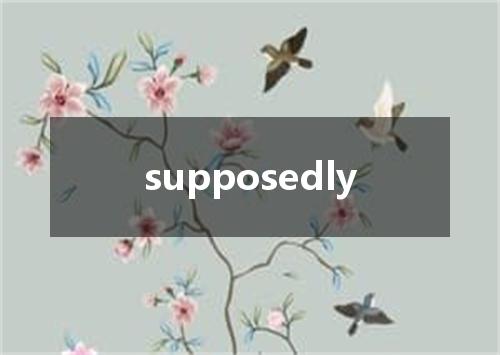 supposedly是什么意思