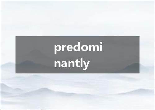 predominantly是什么意思