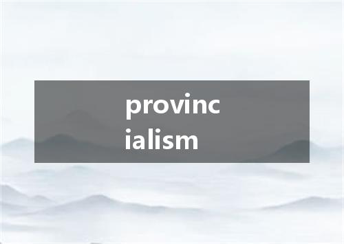 provincialism是什么意思