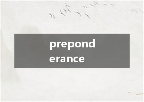 preponderance是什么意思