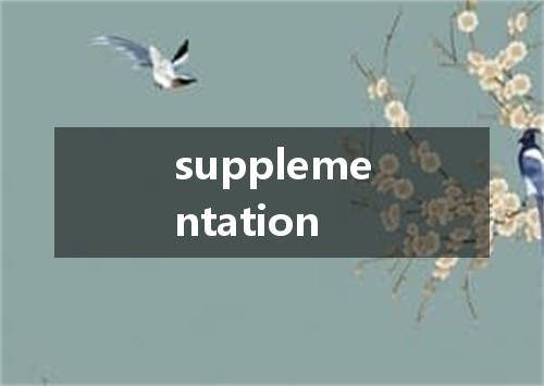 supplementation是什么意思