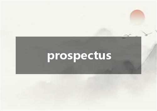 prospectus是什么意思