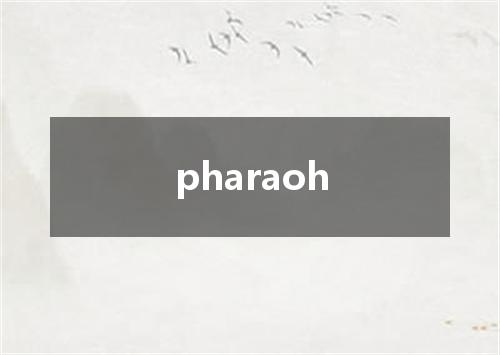 pharaoh是什么意思