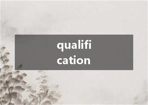 qualification是什么意思