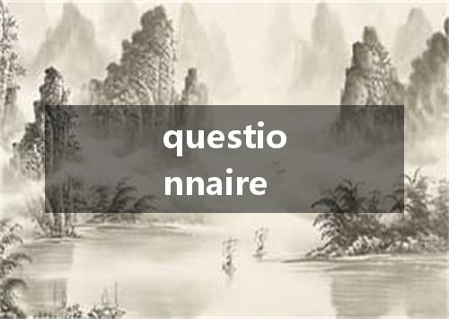 questionnaire是什么意思