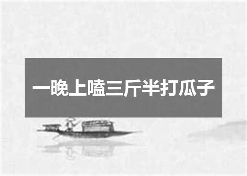 一晚上嗑三斤半打瓜子