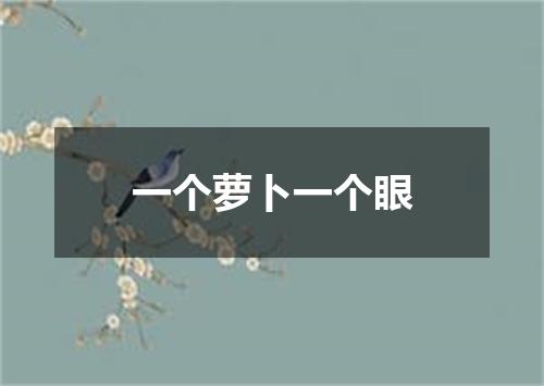 一个萝卜一个眼