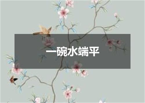 一碗水端平