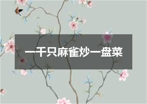 一千只麻雀炒一盘菜