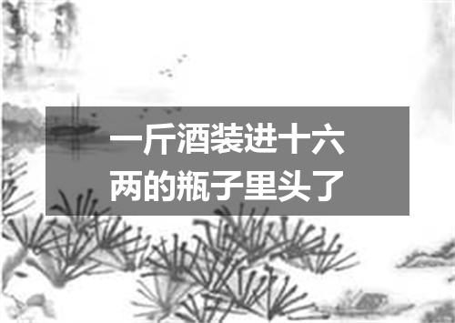 一斤酒装进十六两的瓶子里头了