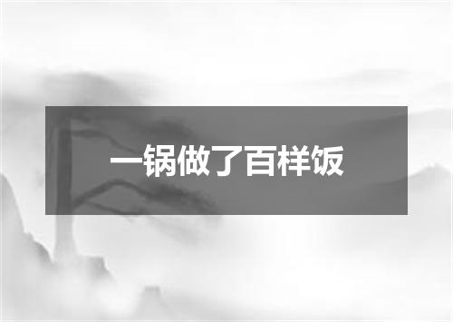 一锅做了百样饭