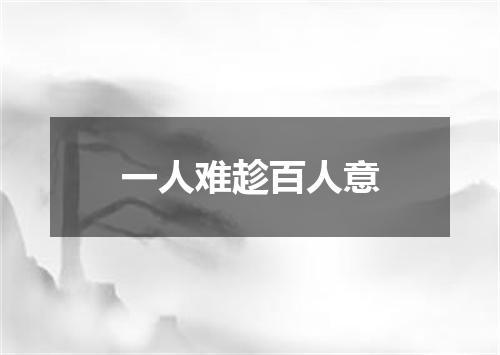 一人难趁百人意