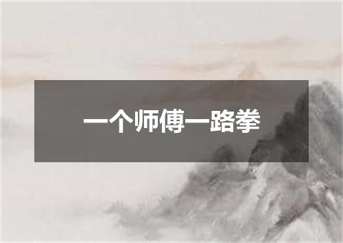 一个师傅一路拳