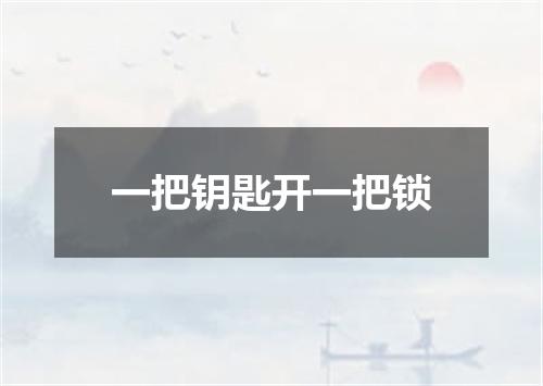 一把钥匙开一把锁