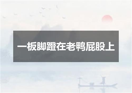 一板脚蹬在老鸭屁股上