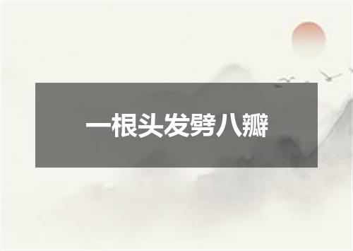 一根头发劈八瓣