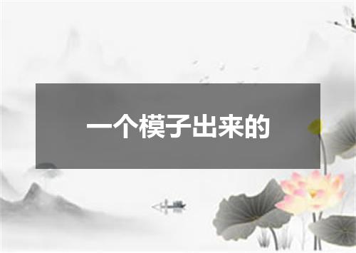 一个模子出来的