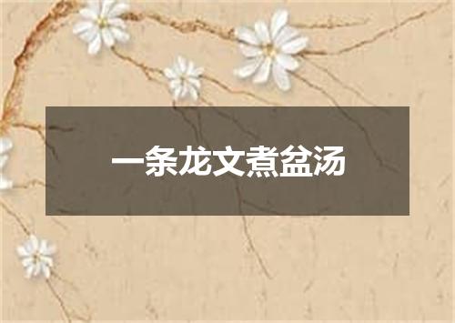 一条龙文煮盆汤