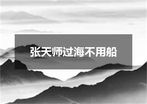 张天师过海不用船