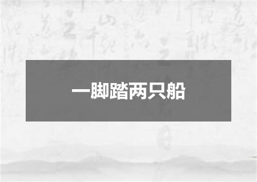 一脚踏两只船