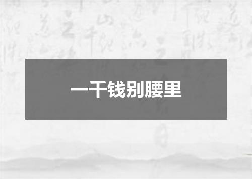 一千钱别腰里