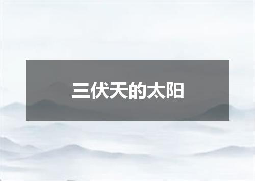 三伏天的太阳