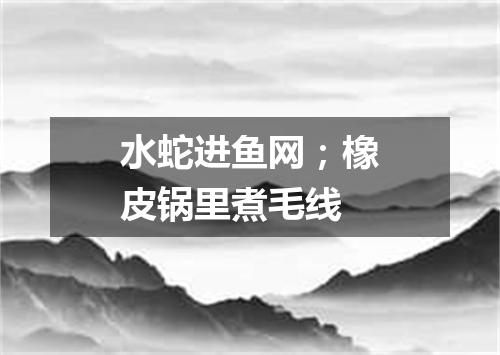水蛇进鱼网；橡皮锅里煮毛线