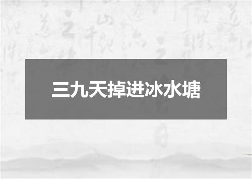 三九天掉进冰水塘