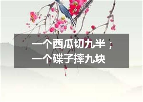 一个西瓜切九半；一个碟子摔九块