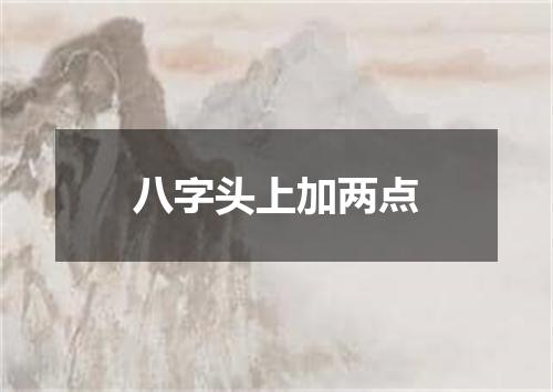 八字头上加两点