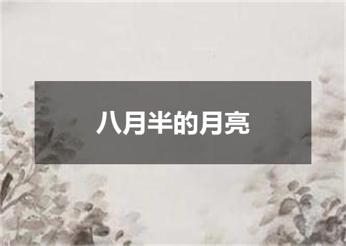 八月半的月亮
