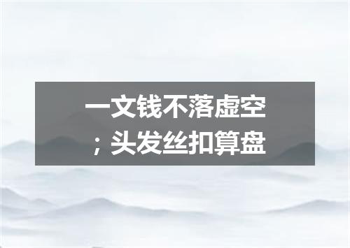 一文钱不落虚空；头发丝扣算盘