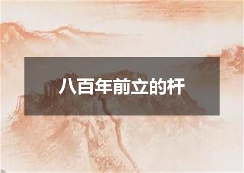 八百年前立的杆