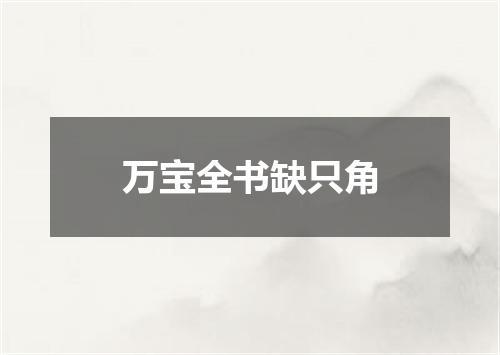 万宝全书缺只角