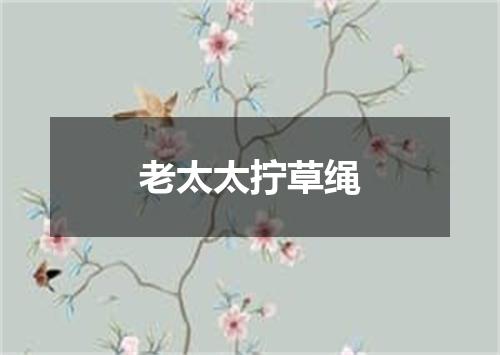 老太太拧草绳