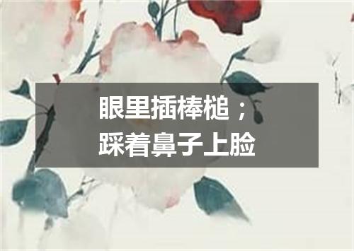 眼里插棒槌；踩着鼻子上脸