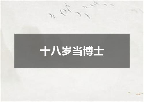 十八岁当博士