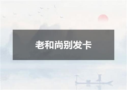 老和尚别发卡