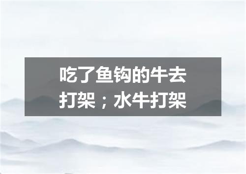 吃了鱼钩的牛去打架；水牛打架