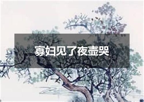 寡妇见了夜壶哭