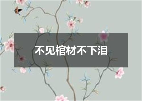 不见棺材不下泪