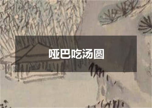 哑巴吃汤圆
