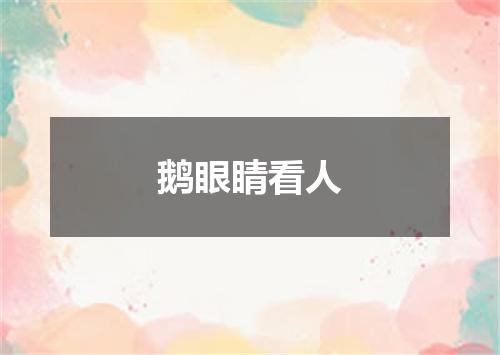 鹅眼睛看人
