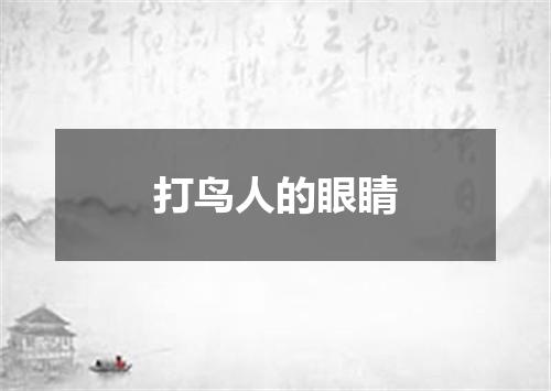 打鸟人的眼睛