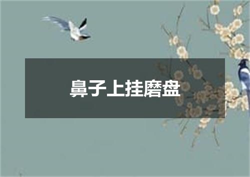 鼻子上挂磨盘