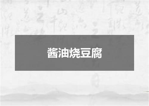 酱油烧豆腐