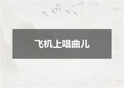 飞机上唱曲儿