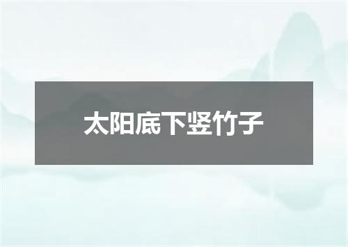 太阳底下竖竹子